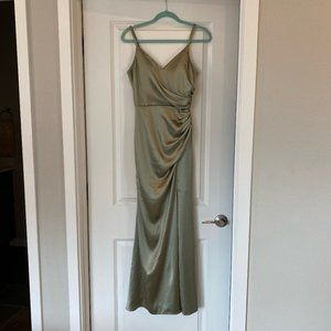 Revelry Satin Rory Dress - Silver Sage
